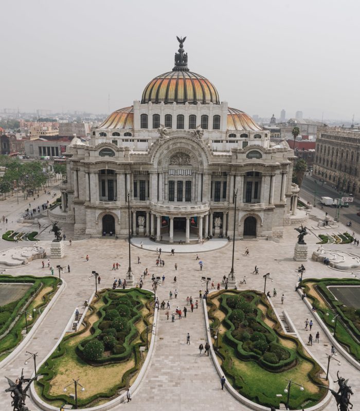 Vertical shot of the Palace of Fine Arts in Mexico A vertical shot of the Palace of Fine Arts in Mexico